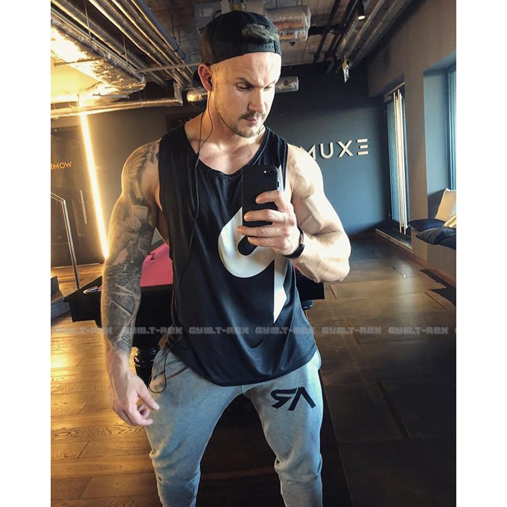 Áo tanktop tập gym nam SP022, Áo ba lỗ gym thun co dãn 4 chiều [Gym T-Rex]