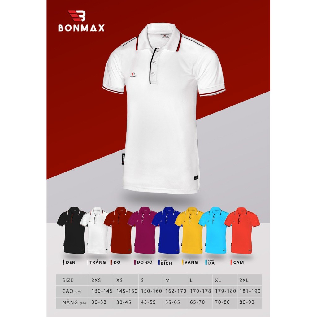 Áo Thun Đồng Phục Polo Bonmax Nhiều Màu Sắc, Đủ Size Từ XXS đến XXL Chất Vải Poly Cá Sấu Cao Cấp