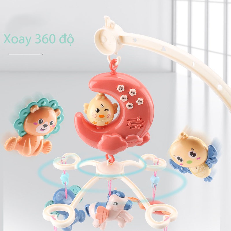 Đồ chơi treo nôi, cũi , nhạc Tiếng anh,xoay 360 , điều khiển blutooth 2022 Model 168
