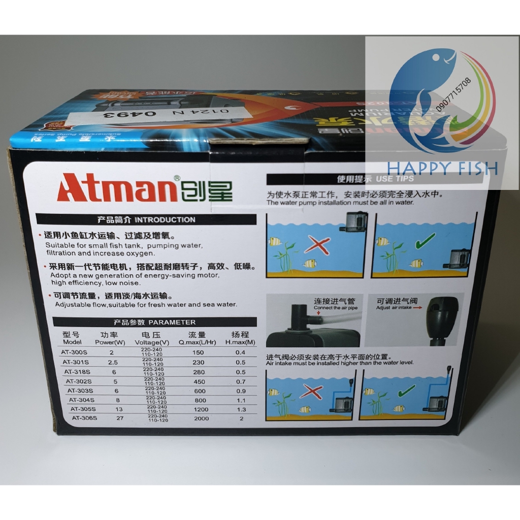 Atman AT-301s - Máy bơm tiết kiệm điện cho hồ cá