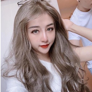 Thuốc nhuộm tóc màu Nâu trà sữa chính hãng (full bộ kèm oxy, gang tay, không làm khô tóc)