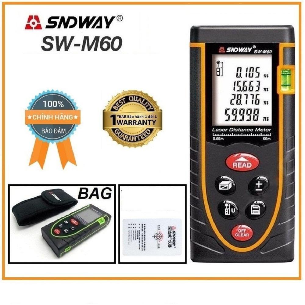 Máy Đo Khoảng Cách Bằng Tia Laser SNDWAY SW-M60, Thước Đo Khoảng Cách Bằng Tia Laze SNDWAY SW-M60