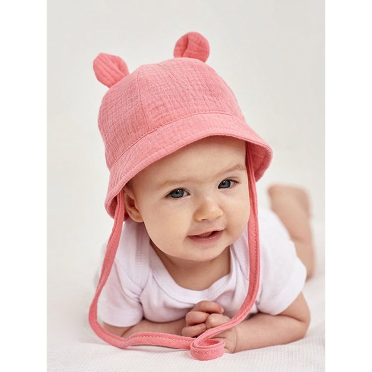 Nón Tai Bèo Chất Liệu Cotton Mềm Mại Thời Trang Xuân Hè Cho Bé Trai Và Gái Sơ Sinh