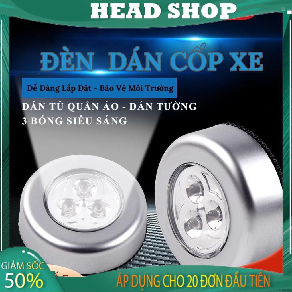 Đèn Led Dán Tường Cốp Xe Ô Tô Trần Xe Tủ quần áo mini dùng pin L646 siêu sáng HEADSHOP