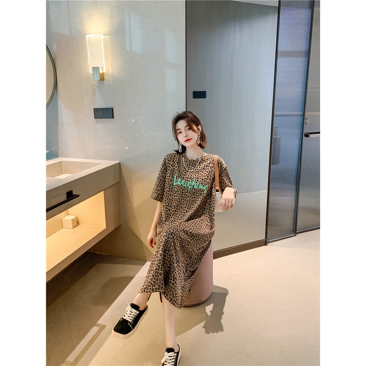 Váy Bầu Đầm Bầu Xinh Cotton Đẹp A2229 Da Báo