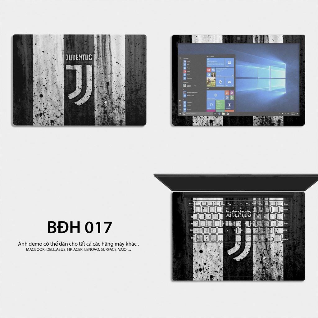 Bộ skin dán laptop mẫu Logo Juventus / Có mẫu decal dán cho tất cả các hãng máy tính