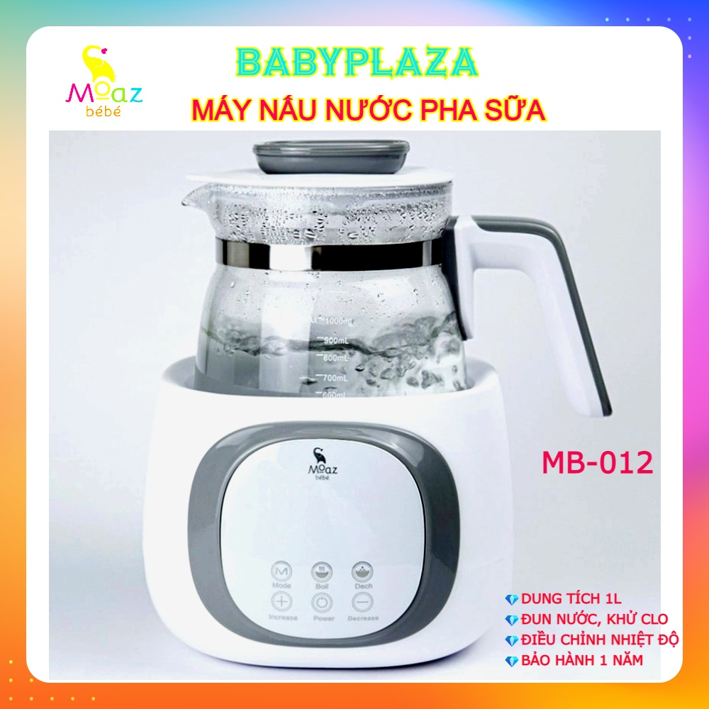 Bình Nấu Nước Thông Minh MOAZ BÉBÉ MB-012 Đun Nước Siêu Tốc, Hâm Nước Pha Sữa Cho Bé, Điều Chỉnh Được Nhiệt Độ, Khử Clo