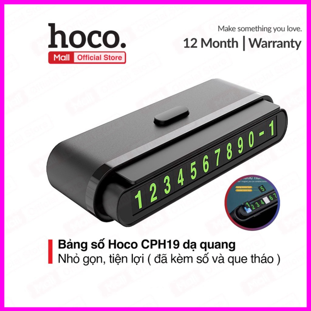 Bảng Số Điện Thoại Dạ Quang Trên Xe Otô Hoco CPH19, Nhỏ Gọn, Tiện Lợi, Thao Tác Dễ Dàng