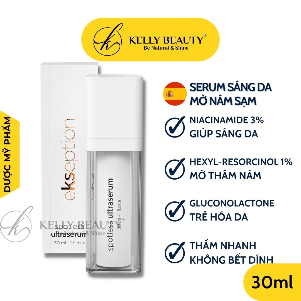 Serum EKSEPTION Spotless UltraSerum 30ml - Sáng Da, Mờ Nám Sạm, Giảm Thâm Mụn; Trẻ Hóa & Bảo Vệ Da | KELLY BEAUTY