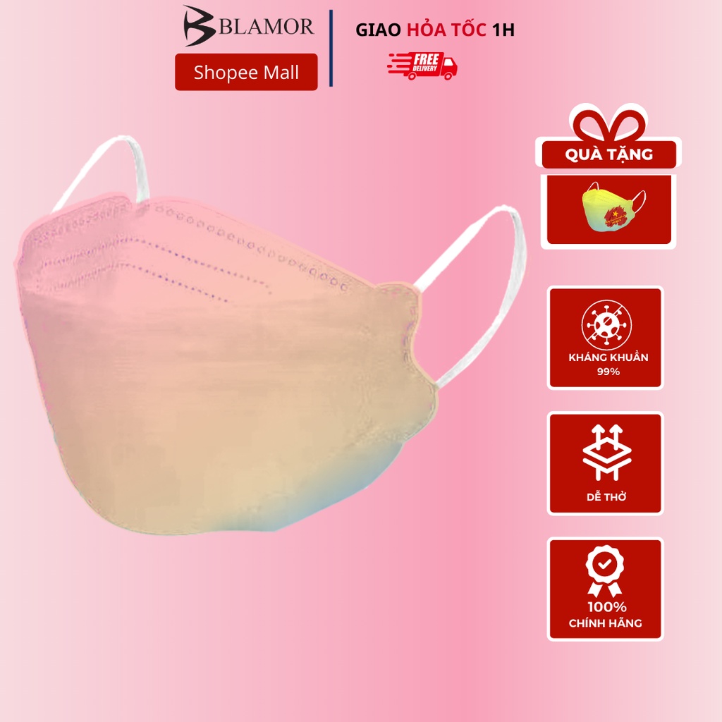 Khẩu trang hình kf94 Blamor thời trang thiết kế Hàn Quốc 3d 4 lớp thông thoáng dễ thở OMBRE 2