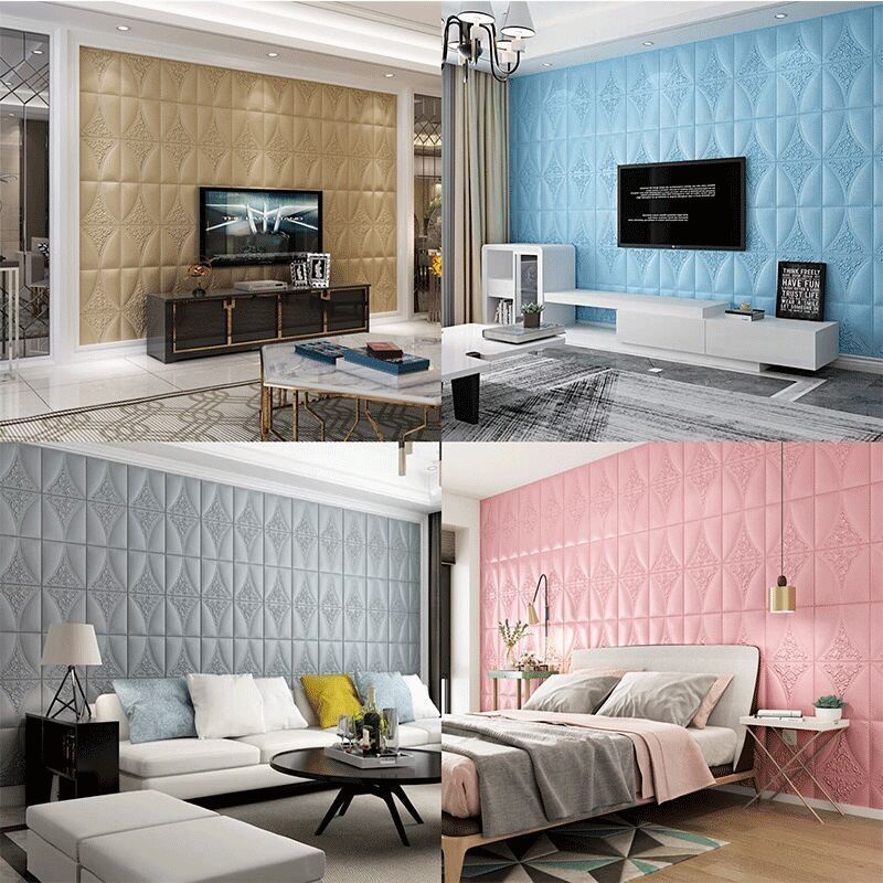 Xốp dán tường 3d Miếng phòng ngủ tranh tường 3D tranh tường bọt nội thất nhà Bọt 3D không thấm nước tường và gạch trần để trang trí phòng ngủ Một chất kết dính dày đến bọt