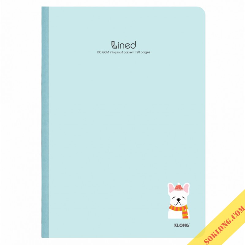 Vở Klong A4 may dán gáy 120 trang kẻ ngang VPPKLONG, sổ Klong MS 847 bìa dễ thương giấy 100gsm