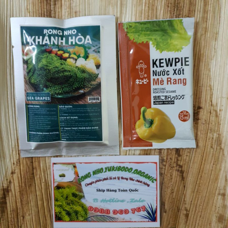 COMBO 1 Gói Rong Nho Tách Nước KHÁNH HÒA SEA GRAPES 25G + 1 Gói Xốt Mè Rang KEWPIE 15ml | BigBuy360 - bigbuy360.vn