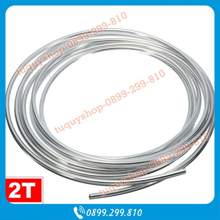 01 Cuộn Dây chỉ viền dán trang trí nội thất ô tô xe hơi dài 5M- MÀU BẠC, SKU:190-3