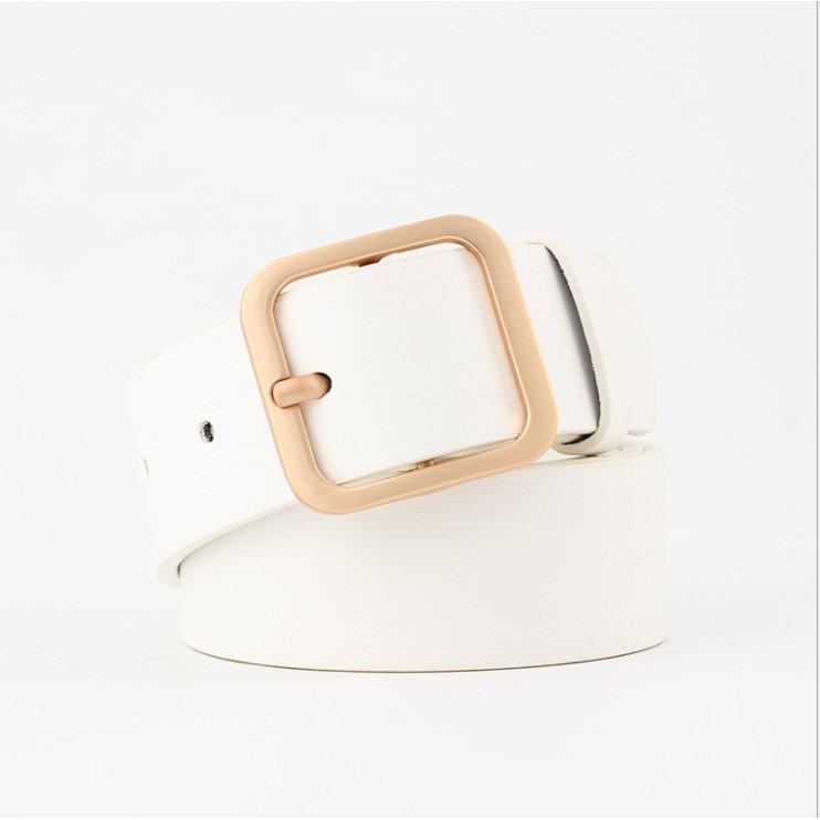 Thắt lưng nữ vuông mặt vàng 3.3cm