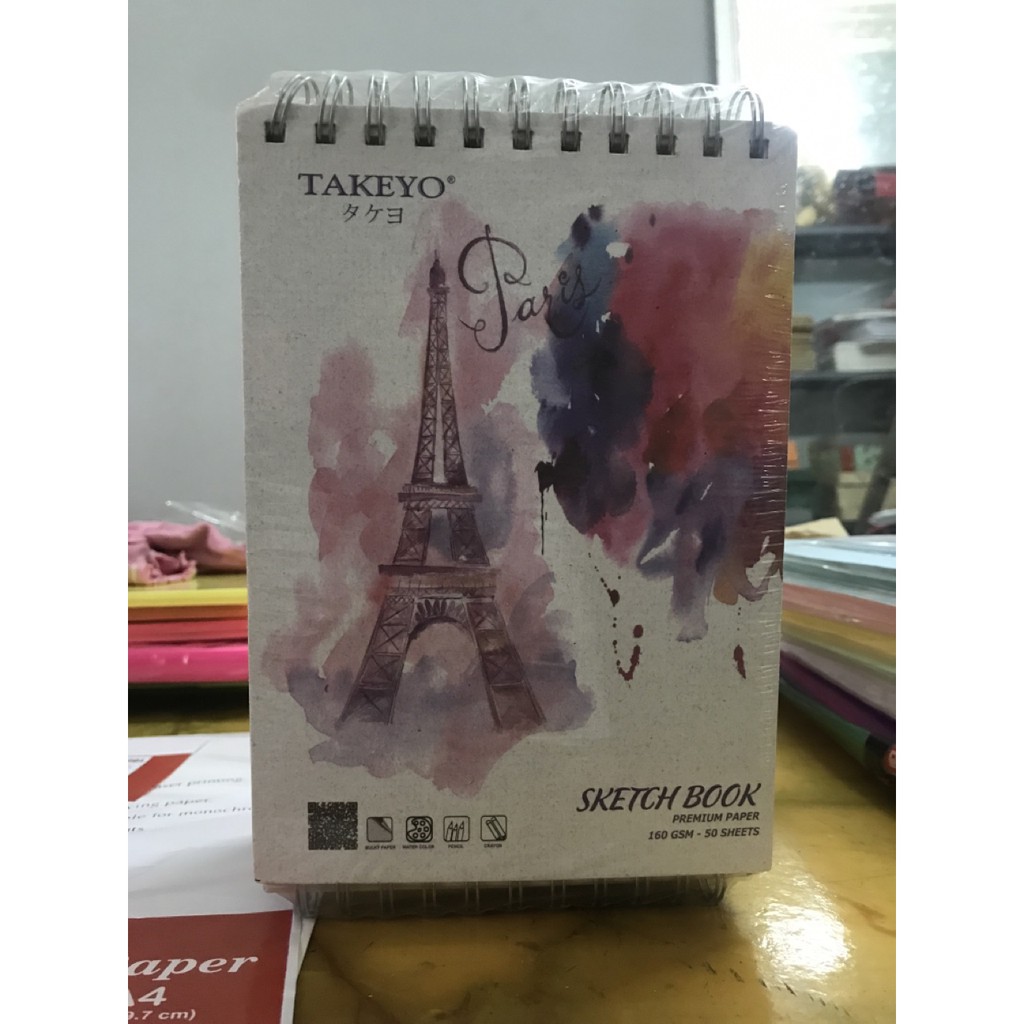 Combo 6 vở Vẽ Lò Xo/tập Takeyo 50 Tờ 160 Gsm