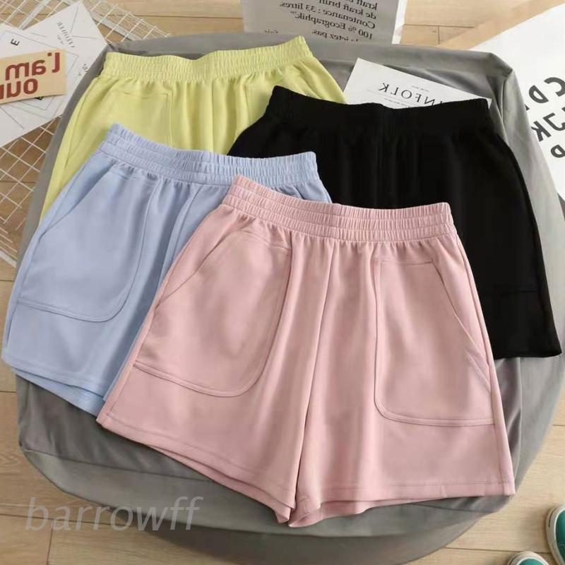 Quần Short Thể Thao Lưng Cao Co Giãn Màu Sắc Kẹo Ngọt Thời Trang Mùa Hè Cho Nữ