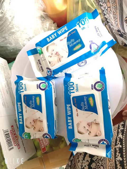 SALE SỐC❤️giấy ướt baby có nắp❤️bịch 100 tờ siêu dai