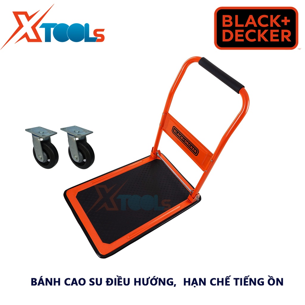 Xe đẩy hàng 4 bánh Black&amp;Decker BXWT-H303 | Tải trọng: 80kgs (liên tục) và 100kgs (tối đa), chất liệu thép cao cấp, bền