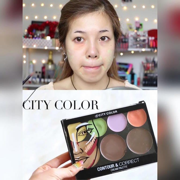 Tạo Khối &amp; Che Khuyết Điểm 7 ô CITY COLOR Contour &amp; Correct Cream Palette