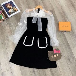 ĐẦM XÒE TAY LƯỚI NƠ CỔ
