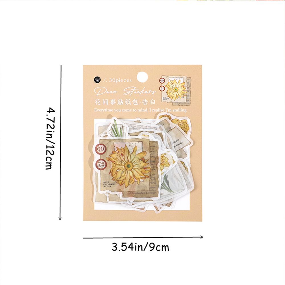 UUMIR Set 30 Miếng Dán Trang Trí Sổ Tay / Nhật Ký Họa Tiết Hoa Sáng Tạo Diy