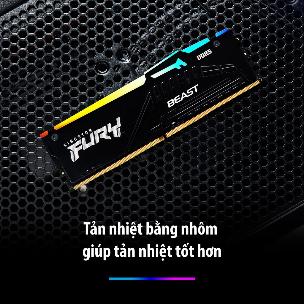 Ram Kingston Fury Beast DDR5 RGB 4800MT/s 32Gb (Kit 2*16Gb)