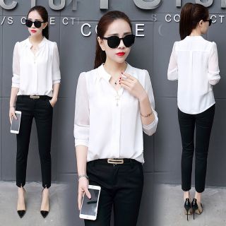 Áo voan tay lỡ cổ v đính ngọc Quảng Châu