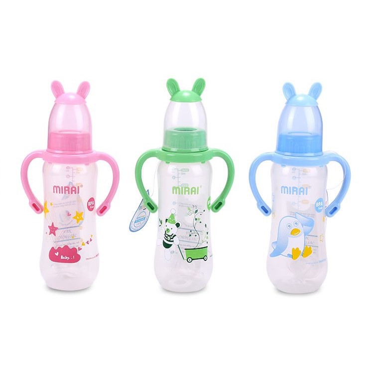 Bình sữa cổ hẹp MIRAI Duy Tân có quai cầm 150ml / 250ml