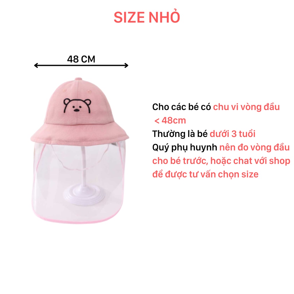 Mũ chống giọt bắn cho bé từ sơ sinh đến 6 tuổi Babyshop, chất vải mềm mịn bé đội thoáng đầu không ra mồ hôi