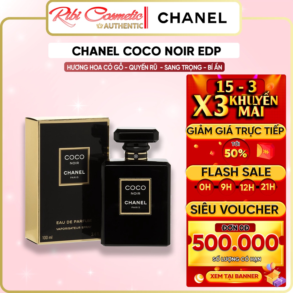 Nước hoa nữ Chanel Coco Noir EDP Hương hoa cỏ gỗ Bí ẩn Quyến rũ Sang trọng