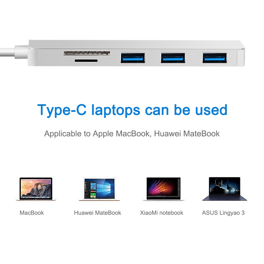 Bộ chuyển đổi 5 trong 1 USB C sang 3.0 Type C và đọc thẻ TF/SD cho MacBook Pro Air đa năng | BigBuy360 - bigbuy360.vn