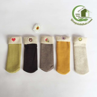 Tất vớ chân chống nắng, giữ ấm mùa đông, xỏ ngón, loại dày mịn cao cấp có viền bông xù - nhiều màu - giao màu ngẫu nhiên