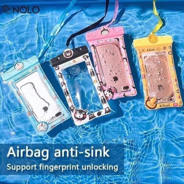 Túi chống nước đựng điện thoại có phao nổi trên mặt nước in họa tiết dễ thương kèm dây đeo cổ vừa mọi điện thoại