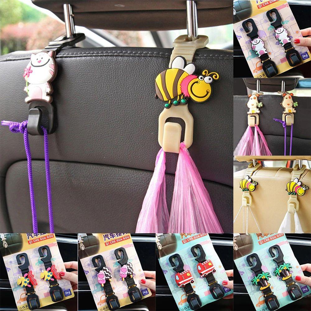 Set 2 móc treo đồ MMULCK gắn phía sau ghế xe hơi thiết kế hoạt hình dễ thương thông dụng