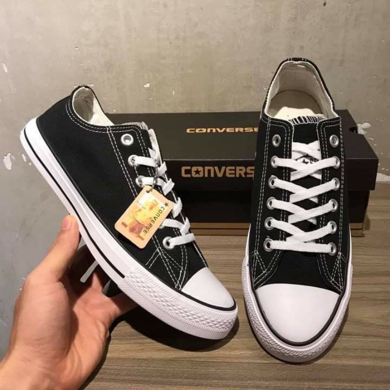 Giày convest đen cổ thấp
