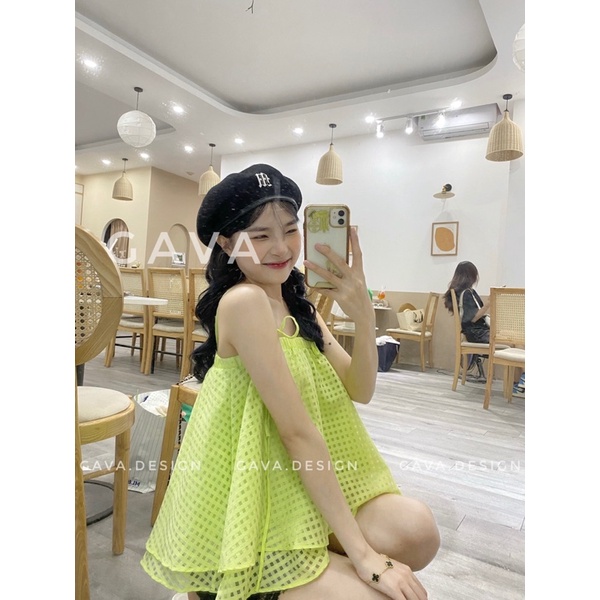 Áo 2s tầng bèo chun ngực điệu đà