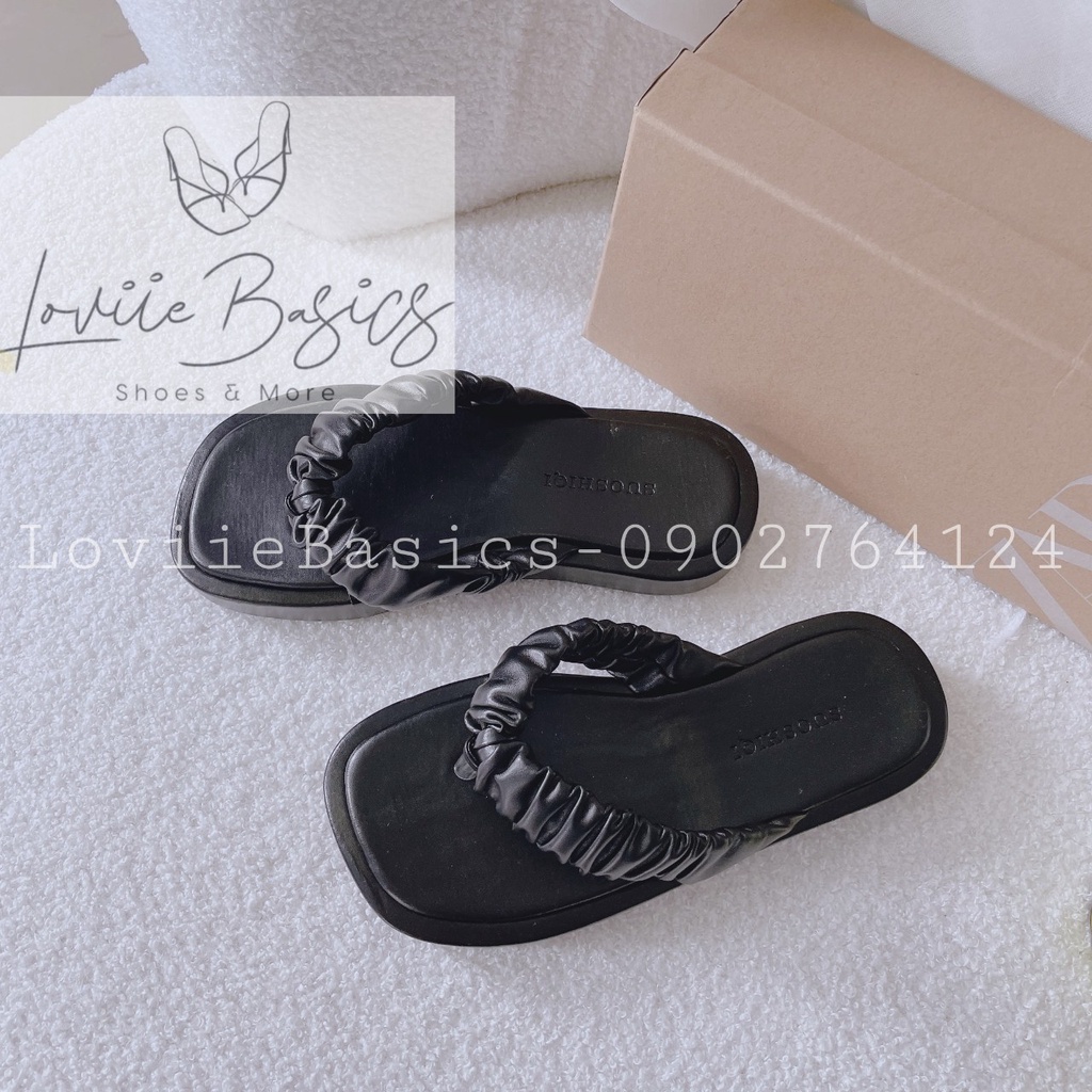 DÉP XUỒNG NỮ LOVIIE BASICS - DÉP THỜI TRANG QUAI KẸP NHÚNG - DÉP ĐẾ BẰNG 3 PHÂN D220310 D220403