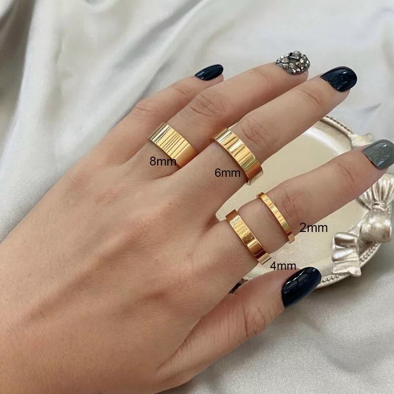 Nhẫn titan trơn bản to, trung style cá tính không đen rỉ giá 1 chiếc NC184 có thể làm nhẫn đôi.