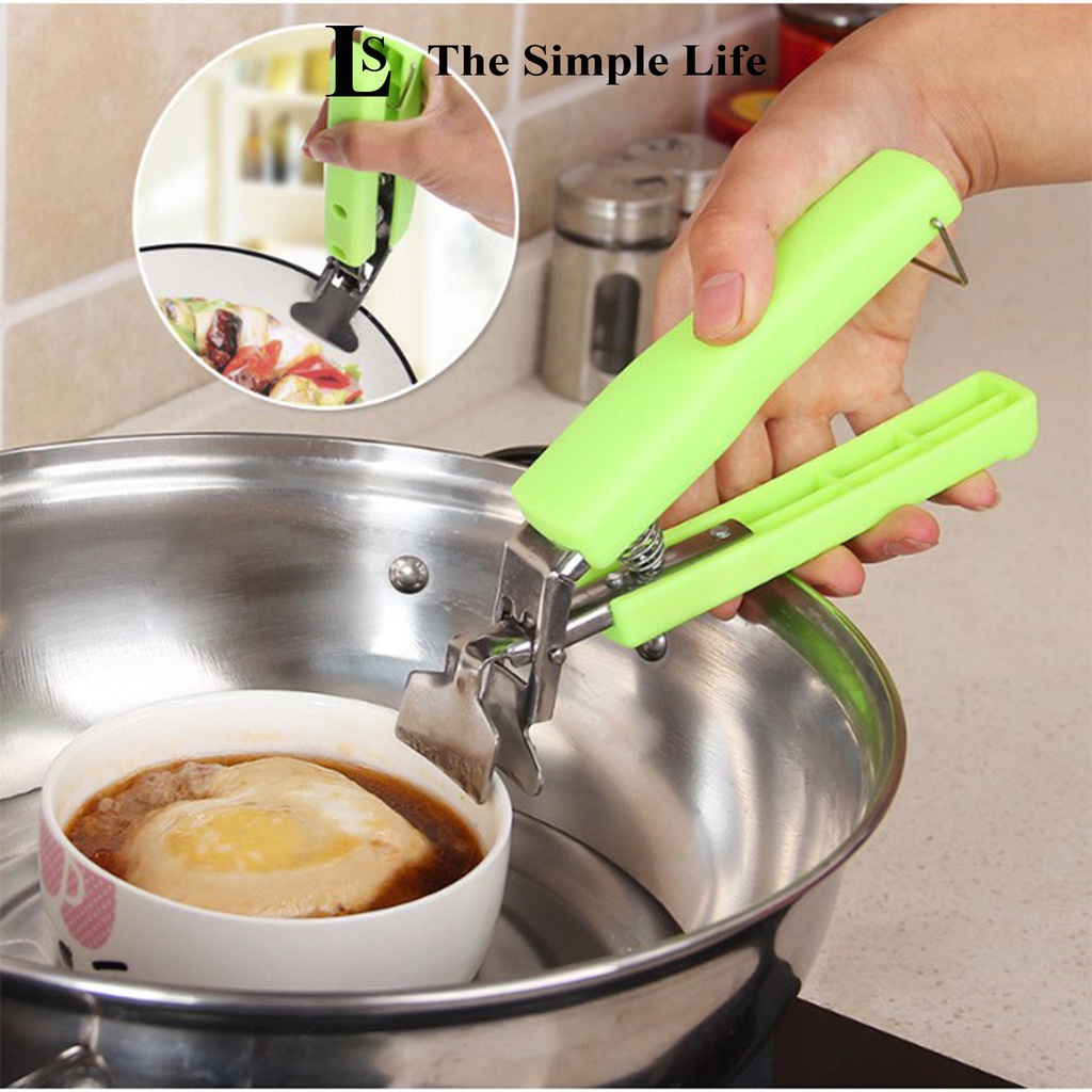 Dụng cụ gắp nóng, kẹp gắp đồ nóng, chén đĩa bát thức ăn chuyên dụng an toàn, gắp inox có lò xo cao cấp [CHÍNH HÃNG]