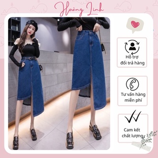 Chân  váy   jeans Lệch  Vạt hàng cao cấp