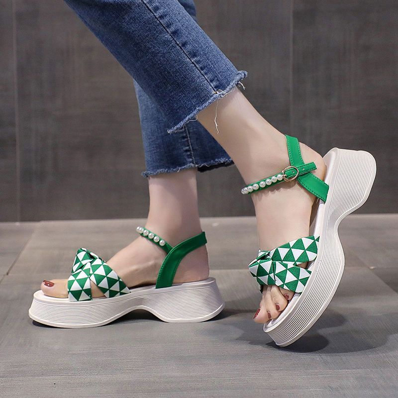 Giày Sandal Thể Thao Đế Mềm Dày Thời Trang Mùa Hè