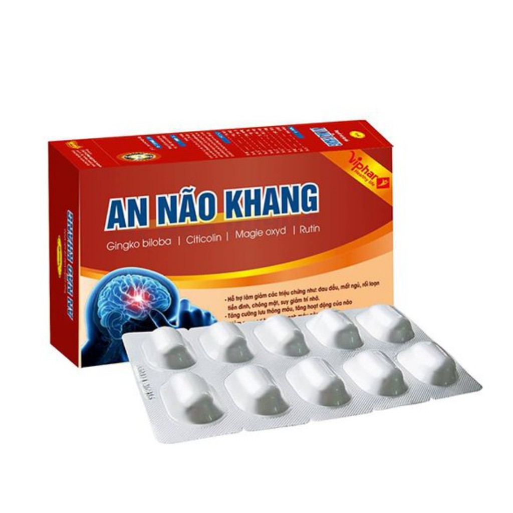 AN NÃO KHANG -Hộp 30 Viên - Tăng Cường Lưu Thông Máu Lên Não, Giảm Nguy Cơ Tai Biến Mạch Máu Não Do Tắc Mạch