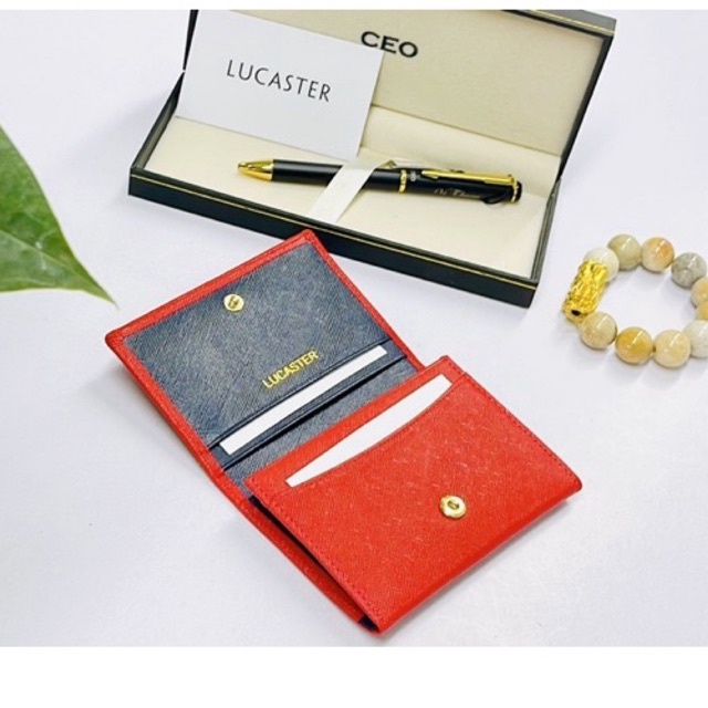 Ví card minimalist dành cho nữ Lucaster -LR1001 thiết kế ngăn đứng -BH12 tháng -có hộp để tăng quà.