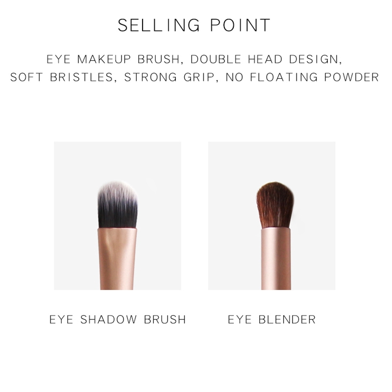 [Hàng mới về] Cọ trang điểm hai đầu tay cầm bằng gỗ sử dụng cho trang điểm mắt