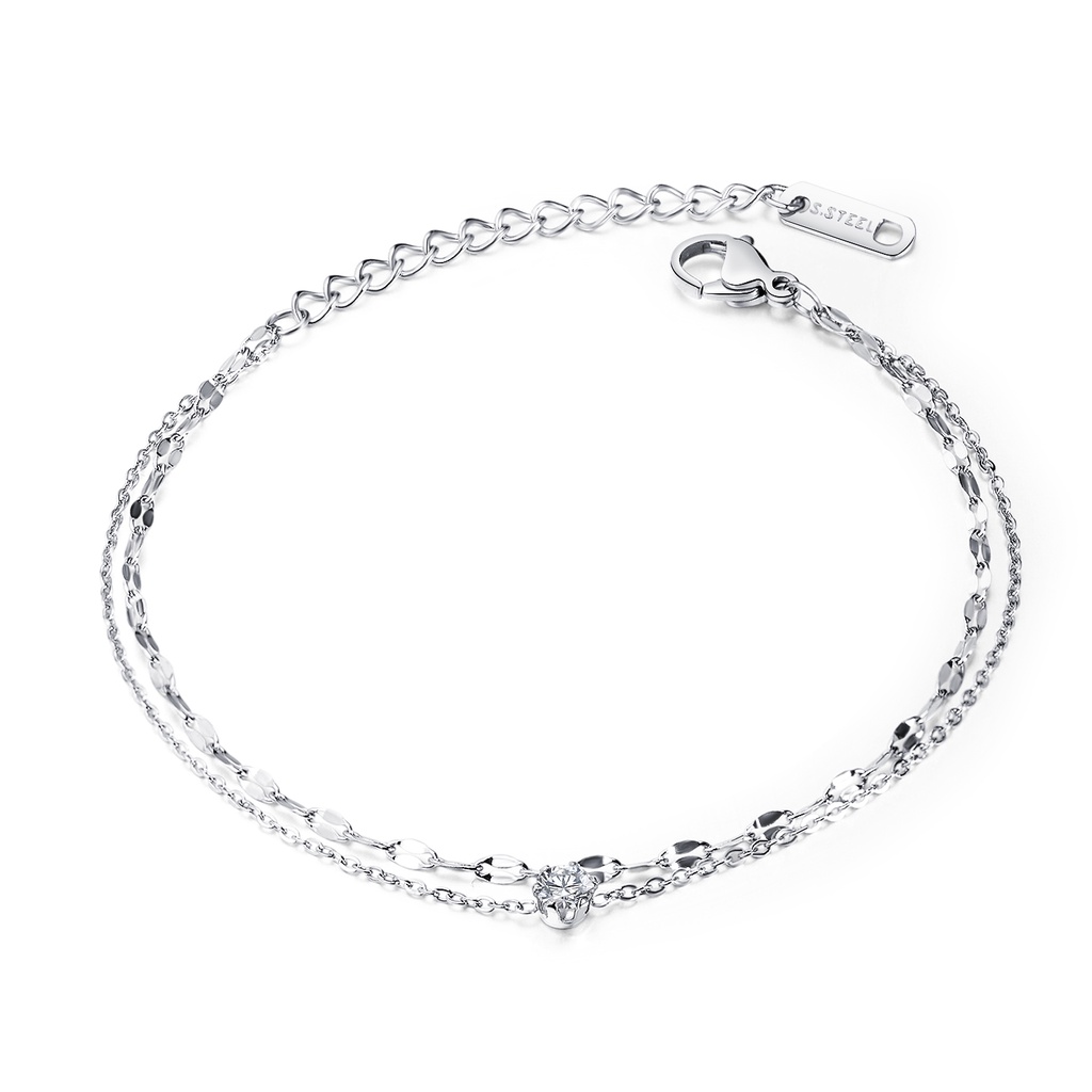 Vòng đeo chân OPK GZ110 bằng thép titan hai lớp thời trang Hàn Quốc dành cho nữ