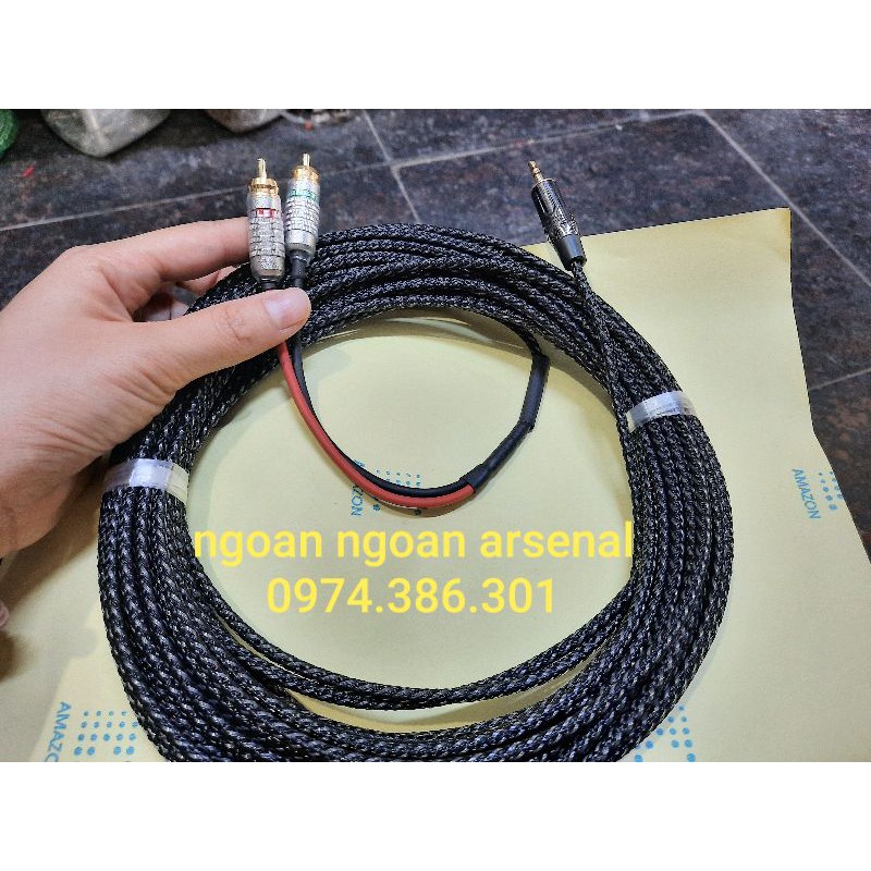 Dây tín hiệu âm thanh 3,5 ra 2 av hàng diy chất lượng chạy xa 15-20m