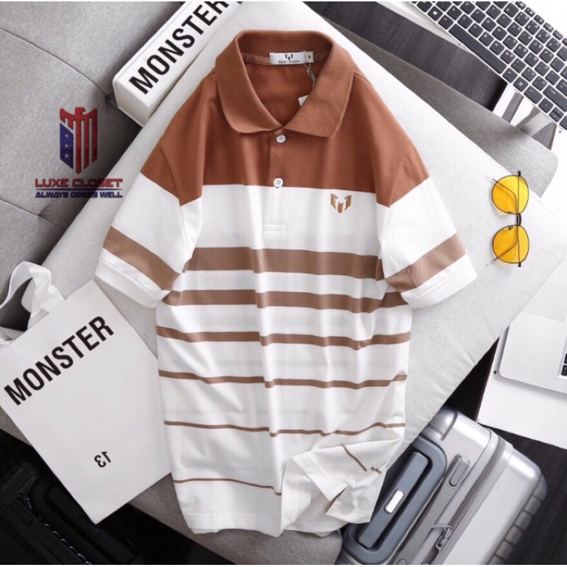 Áo thun nam Havis phối sọc Marc logo thêu cao cấp cực đẹp ASTD098