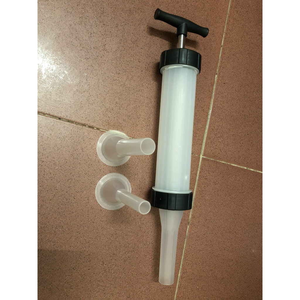 Dụng cụ nhồi xúc xích lòng dồi lạp xưởng 3 ống thanh INOX nhựa PP cao cấp