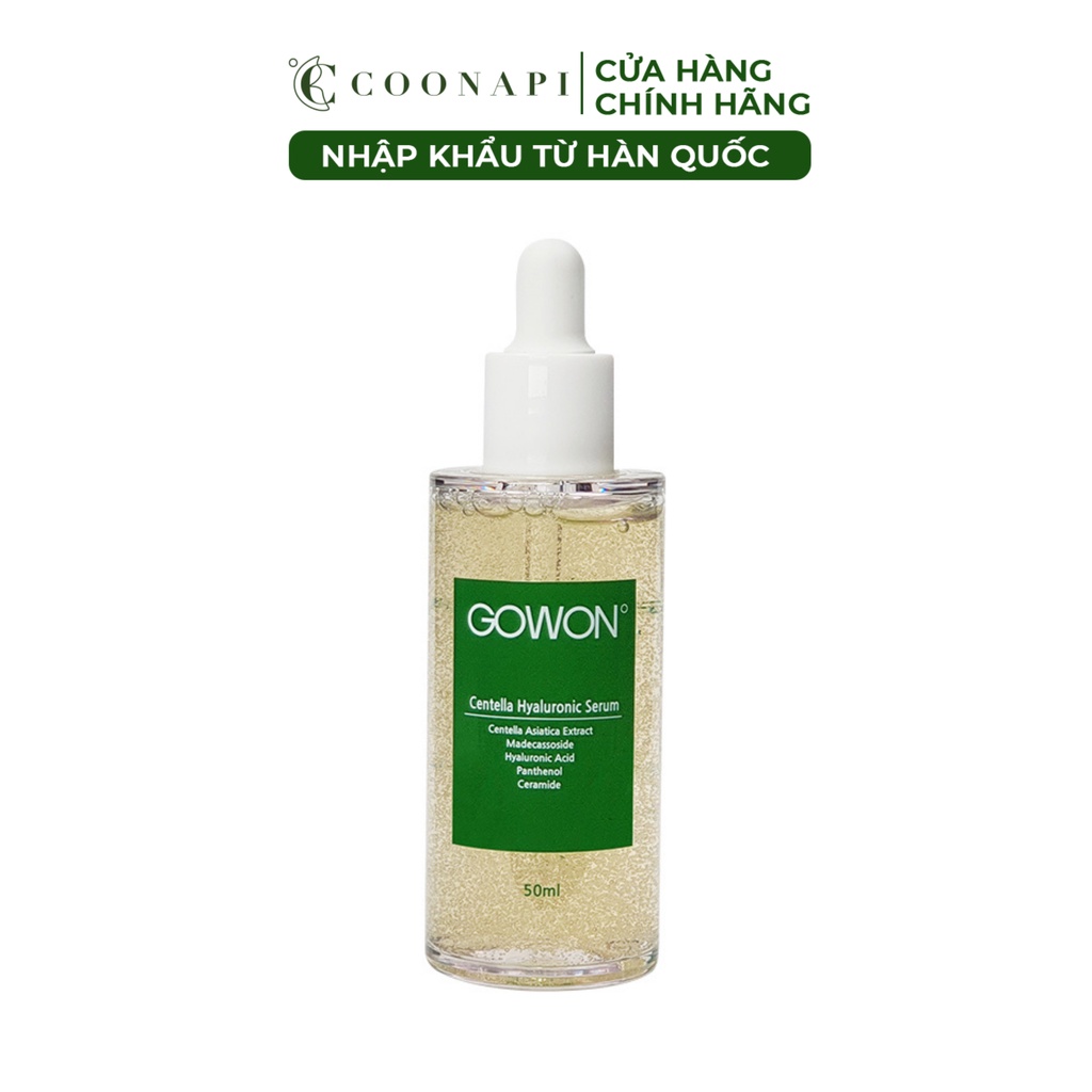 Tinh Chất Rau Má & HA Cải Thiện Da Mụn, Cấp Nước Toàn Diện Và Phục Hồi Da Gowon Centella Hyaluronic Serum 50ml
